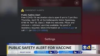 Public safety alert for vaccine