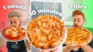 FIZEMOS PIZZA DE 1 MINUTO VS 10 MINUTOS VS 1 HORA! 🍕