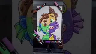 Drawing Luca and Alberto with Posca Markers #Shorts #disney #poscamarkers #luca