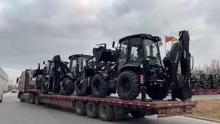 山猛两头忙发货shanmon backhoe loader delivery#backhoeloader #production #machinery #export #loader