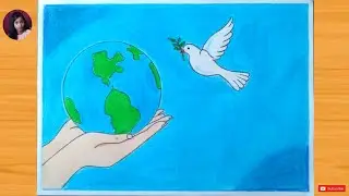 Peace day drawing || How to draw peace day drawing with oil pastels