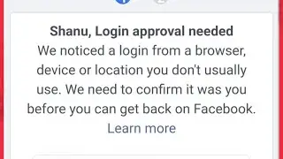 Facebook Fix Login approval needed Problem Solve