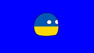 Spinning Ukraine ball Blue Screen