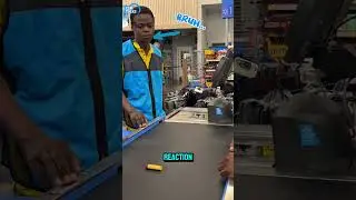This Cashier's Poker Face is Unbeatable.Until THIS Happens 🤣 #FunnyReaction #RetailLife #viralvideo