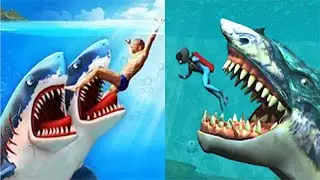 Double Head Shark Attack - Multiplayer VS Whale Shark Attack Simulator 2020  - All Sharks Unlocked