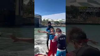 FROM JITTERS TO JOY: Her First Flyboard Flight = Fearless Romance! 💪🌹#flyboard  #FirstFlightFeels
