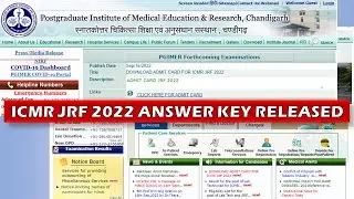 ICMR JRF 2022 Answer Key released || ICMR JRF 2022 EXAM UPDATE #icmrjrf2022 #icmr
