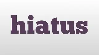 hiatus meaning and pronunciation