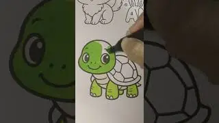 Coloring Pet Animals Turtle #coloring #petanimals #shorts