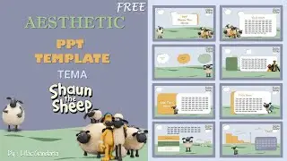 Aesthetic PPT Shaun The Sheep - Tutorial #pptaesthetic #shaunthesheep #freeppttemplate #cute