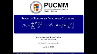 SERIE DE TAYlOR EN VARIABlE COMPLEJA   | Variables Complejas.