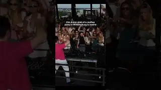 This drone shot of a rooftop party in Williamsburg is insane