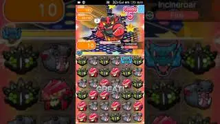 Pokemon Shuffle - Incineroar Escalation Battle 130 lvl