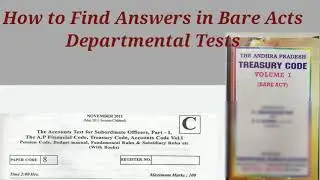 How To Find Answers in BARE ACTS for Departmental Tests /vignansarvas