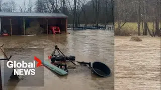 Kentucky floods: Heavy rain pours over southern US, littering streets with debris