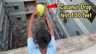 क्या होगा जब् नरियल् को 100 feet से गिरया जाए तो | Coconut Drop test From 100 Feet-it will survive