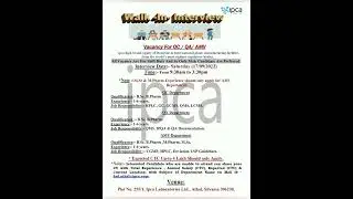 IPCA Laboratories - Walk-In Interviews for QA, QC, AMV on 17th Sep 2022