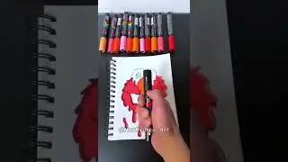 Drawing Elmo with Posca Markers! Drip Effect (#shorts)