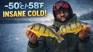 ICE FISHING IN THE COLDEST TEMPERATURE ON EARTH TODAY(-50&deg;C)