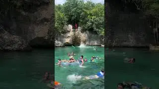 Cliff Jumping at XEL-HA #caribbeandestination #ecofriendly #mexico #Vacation #familyfuntravel