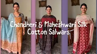 EPI 358|CHANDHERI & MAHESHWARI SILK COTTON SUITS|HANDBLOCKS #trending #maheshwarisilk  @Curated Vault