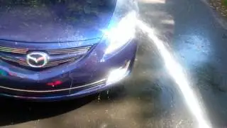 Cleaning Headlights with Toothpaste