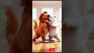 Food Plate Fight | Funny Cat and Dog Battle Over Food 🐱🐶😂 #cat #viral #funny #funnycat #cutecat