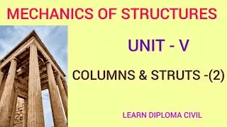Mech. of Structures/Th.of Str.| Tamil| V -  Columns & Struts (Problems -1)  Diploma Civil