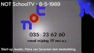 NOT SchoolTV - Start-up klok, leader, Petra van Seventer (8-5-1989)