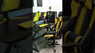 BLACK AND YELLOW gaming setup    #technology #gaming #desksetup #shorts