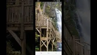 Bushkill falls hiking trail in Pennsylvania. ...