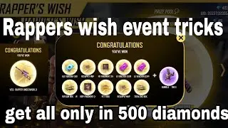 freefire new event rapper' wish trick || get m1887 and vss skin and top incubator bundle in 500