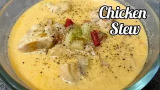 Chicken White Stew without Water Recipe | Easy & Healthy Chicken Stew | Chicken Stew Curry
