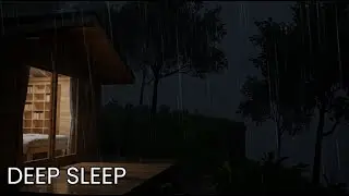 Fall Asleep Fast 🌧️ Deep Forest Rain at Night {No Music} | Cabin Sleep Sounds