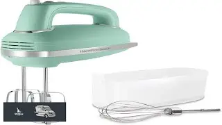 Hamilton Beach Vintage Style 5 Speed Electric Hand Mixer Powerful 1.3 Amp DC Motor