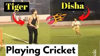 Tiger Shroff and Disha Patani playing cricket 🏏