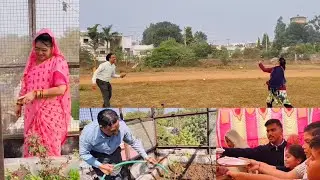 Vlog आज की दिनचर्या महेश कौशिक व सीमा की bedminton gardening धूप सेवन