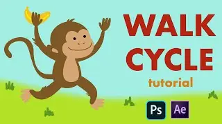 After Effects beginner tutorial 🐵 Character walk cycle 🍌 Animation workflow 🌳