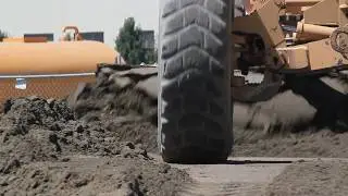 Front wheel of a road grader