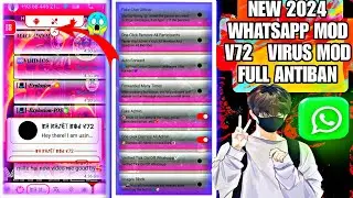 NEW 2024👻WHATSAPP MOD V72  ANIMATION MOD FULL ANTIBAN😱AUTO ADMIN IMMUNE FEATURES
