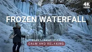Silent Travel Vlog - First Time Seeing Frozen Waterfall Near Toronto
