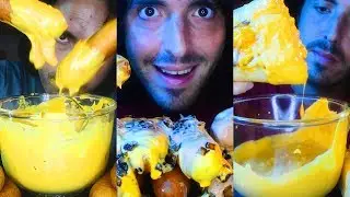 ASMR Eating TOO MUCH CHEESE SAUCE For 1 Hour No Talking 먹방