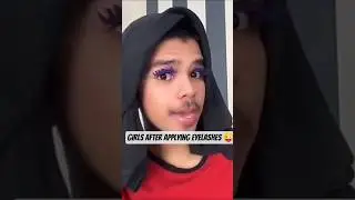 Girls after applying eyelashes 😜 #funny #memes #desi