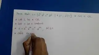 Theory of Computation: Pumping Lemma for CFL - Example2 (a^k b^j c^k d^j)