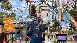 cozy winter vlog! 🕯️ book club debacle, reading & watching PWMOV, bookstores & library, chatty vlog