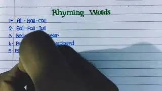 Rhyming words || Writing Rhyming words || Infinite alpha