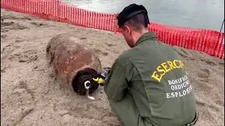 Extreme conditions reveal unexploded WW2 bomb in River Po