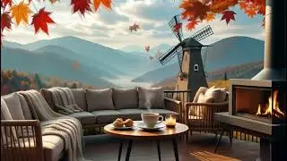 Cozy Autumn Terrace, Relaxing Ambience You&rsquo;ll Love, Mountain & Windmill View