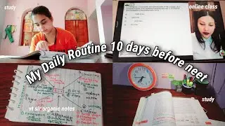 study vlog: My daily routine 10 days before neet 2021