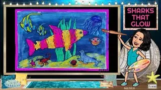 NEON SHARKS art lesson